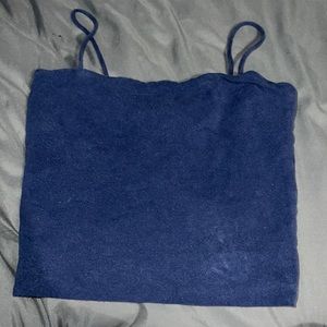 blue cropped tank top